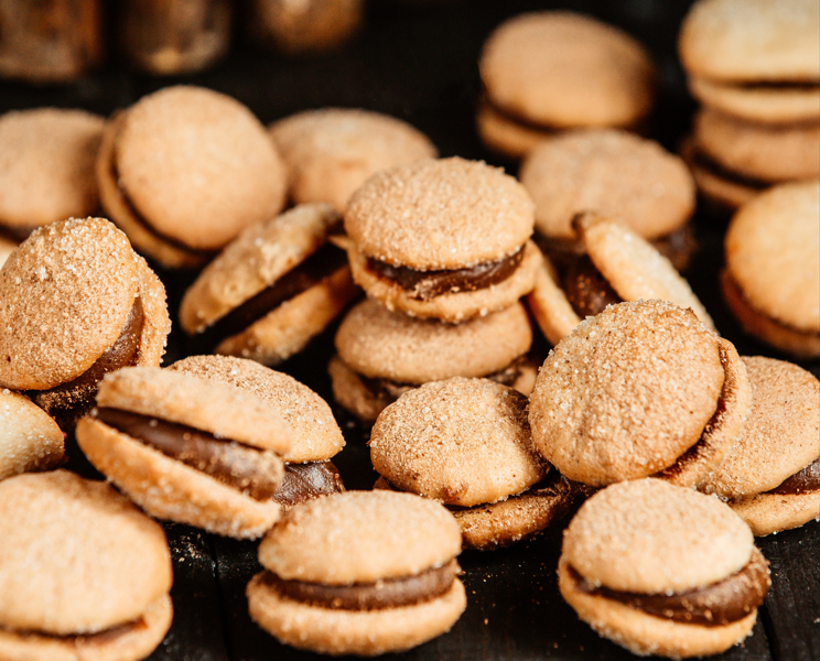 Controle de moscas na indústria de biscoitos: biscoitos com recheio de chocolate.
