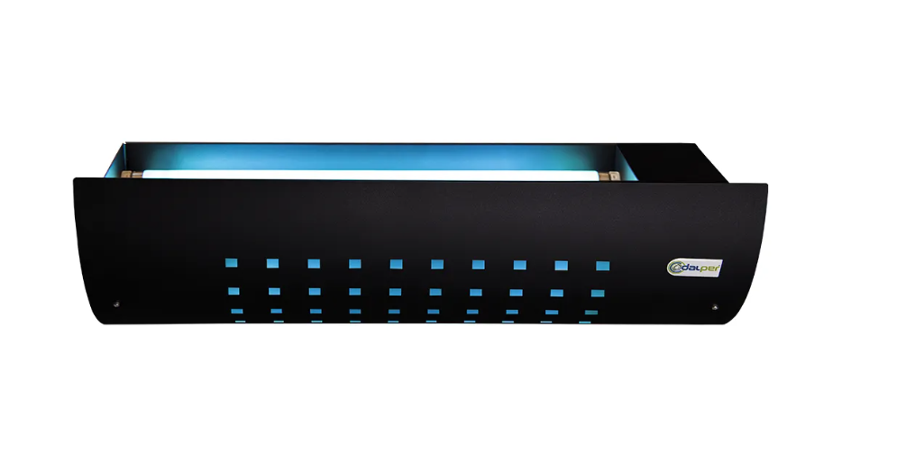 Armadilhas luminosas em refeitórios industriais: Arandela Plus Preta. Fonte: Dalper.