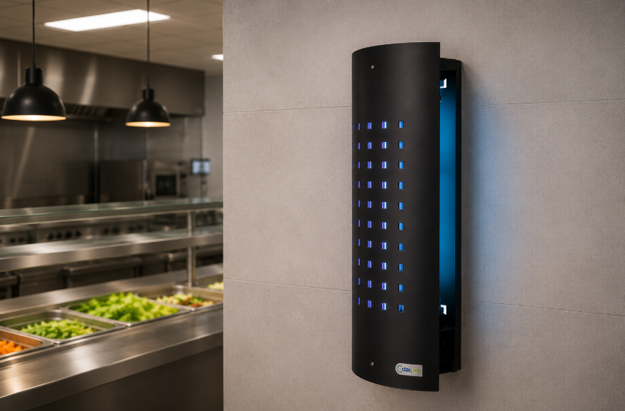 Como eliminar moscas em restaurantes: armadilha luminosa para moscas da dalper.